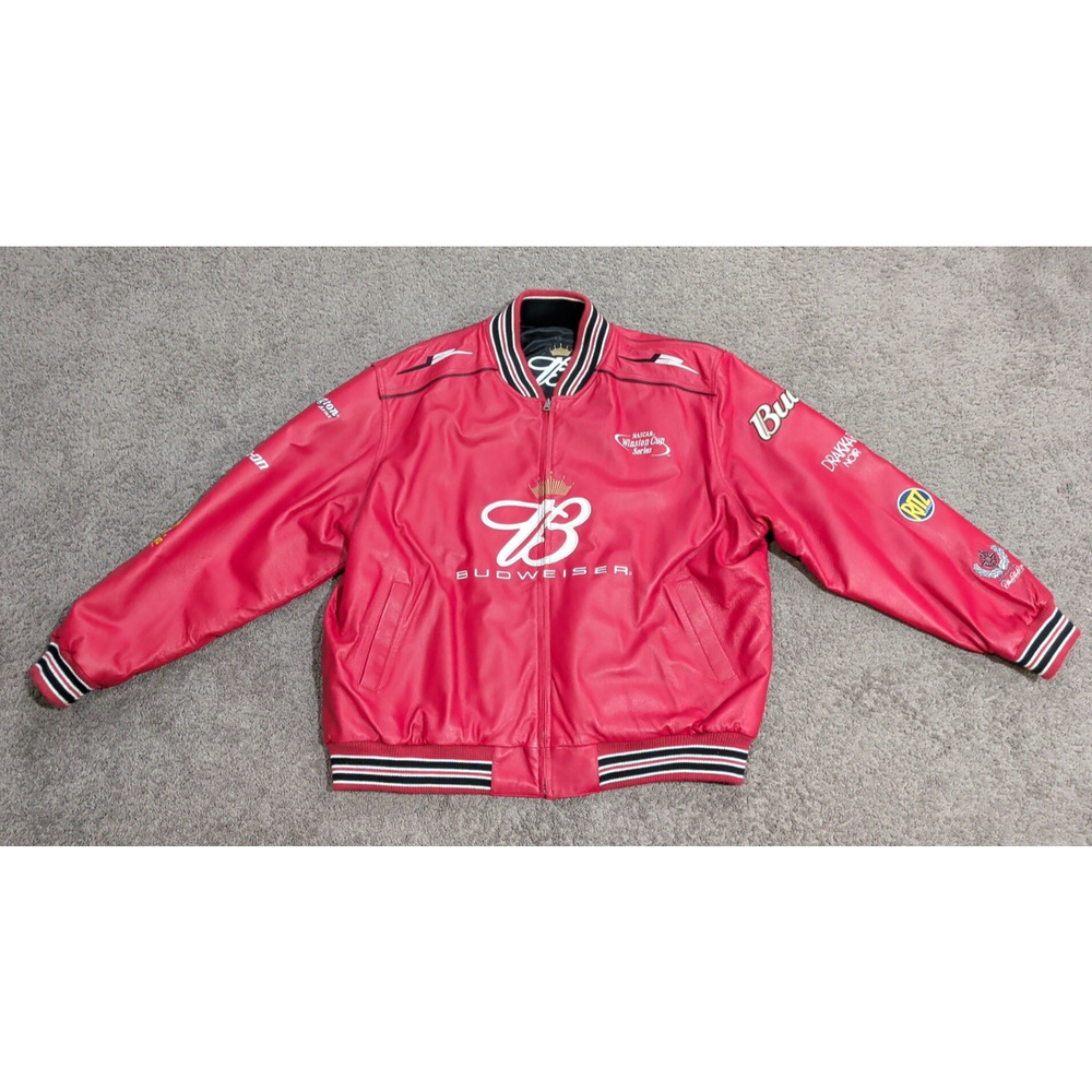 Wilsons Leather Chase Authentics Earnhardt Jr Budweiser Jacket Reversible sz XL